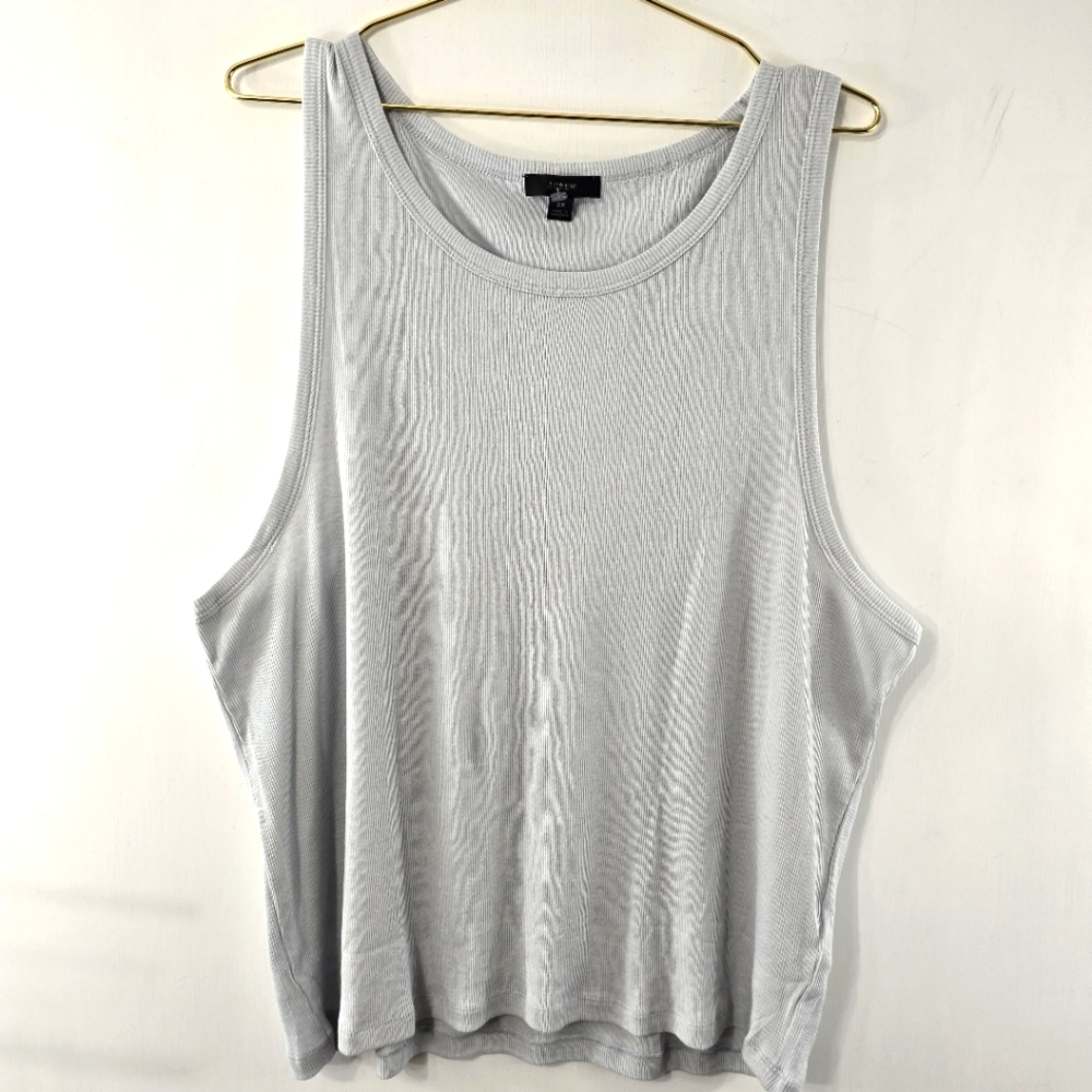 J Crew Modal Cotton Ribbed Rib Knit Muscle Tank Top NWT Re-Imagined Plus Size 3X